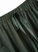 Women's Casual High Waist Pleated A-Line Midi Skirt with Pocket